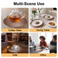 thumbnail image 2 of Chocolate Ombre Round 13 Inch Placemats Set of 8, Modern Gradient Abstract Art HeatResistant Non Slip Place Mats for Dining Table, Wipeable Braided Kitchen Table Mats for Housewarming, 2 of 9