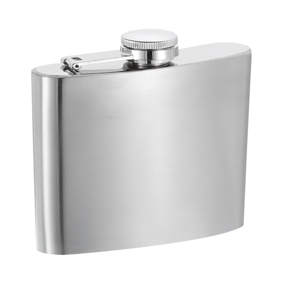 Uxcell 4oz 112ml Stainless Steel Hip Flask for Camping Hiking Outdoor Activity, Silver
