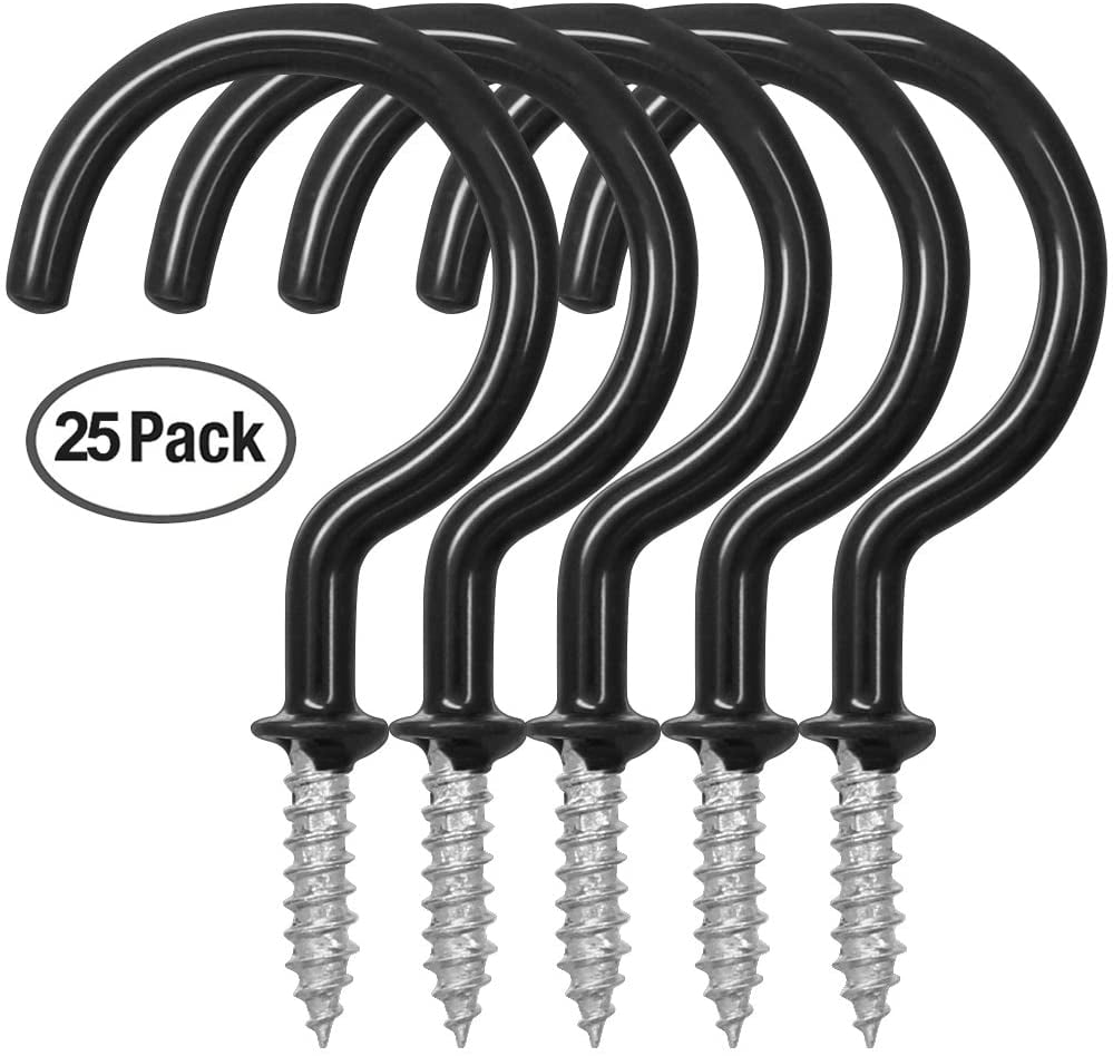 25 Packs Cup Ceiling Hooks, 2.9 Inches, Vinyl CoatedHookscrew Hanger