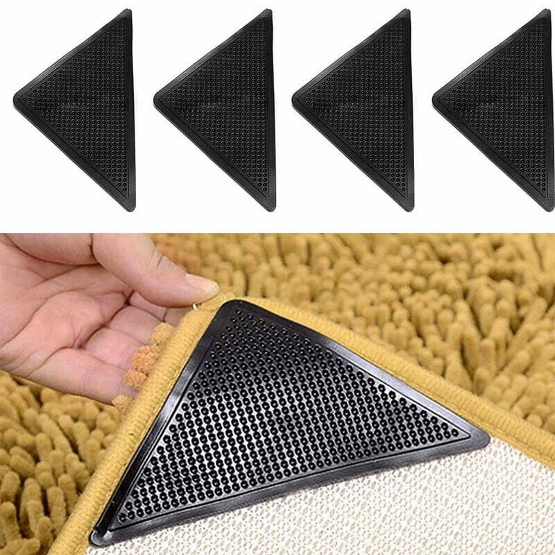 Reusable Rug Grippers Carpet Mat Non Slip Corner Grips Stickers Tape Washable 