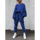 thumbnail image 3 of Traje casual holgado de manga larga con pantalones de color liso nuevo para mujer de otoño, 3 of 5