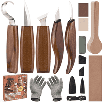 Ninonly 18Pcs Wood Carving Tools Set, Wood Carving Kit Include Hook Carving Knife,Detail Knife,Whittling Knife,Oblique Knife,Trimming Knife,Chip Knife, Wood Chisels Set for Beginners Woodworking