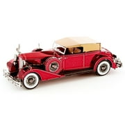 Model Kit 1934 Packard Twelve Convertible Red with Tan Soft Top (Moderate Difficulty) Steel Model by Metal Earth