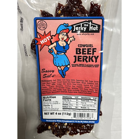 The Jerky Hut "Cowgirl" Red Pepper Beef Jerky (4oz)