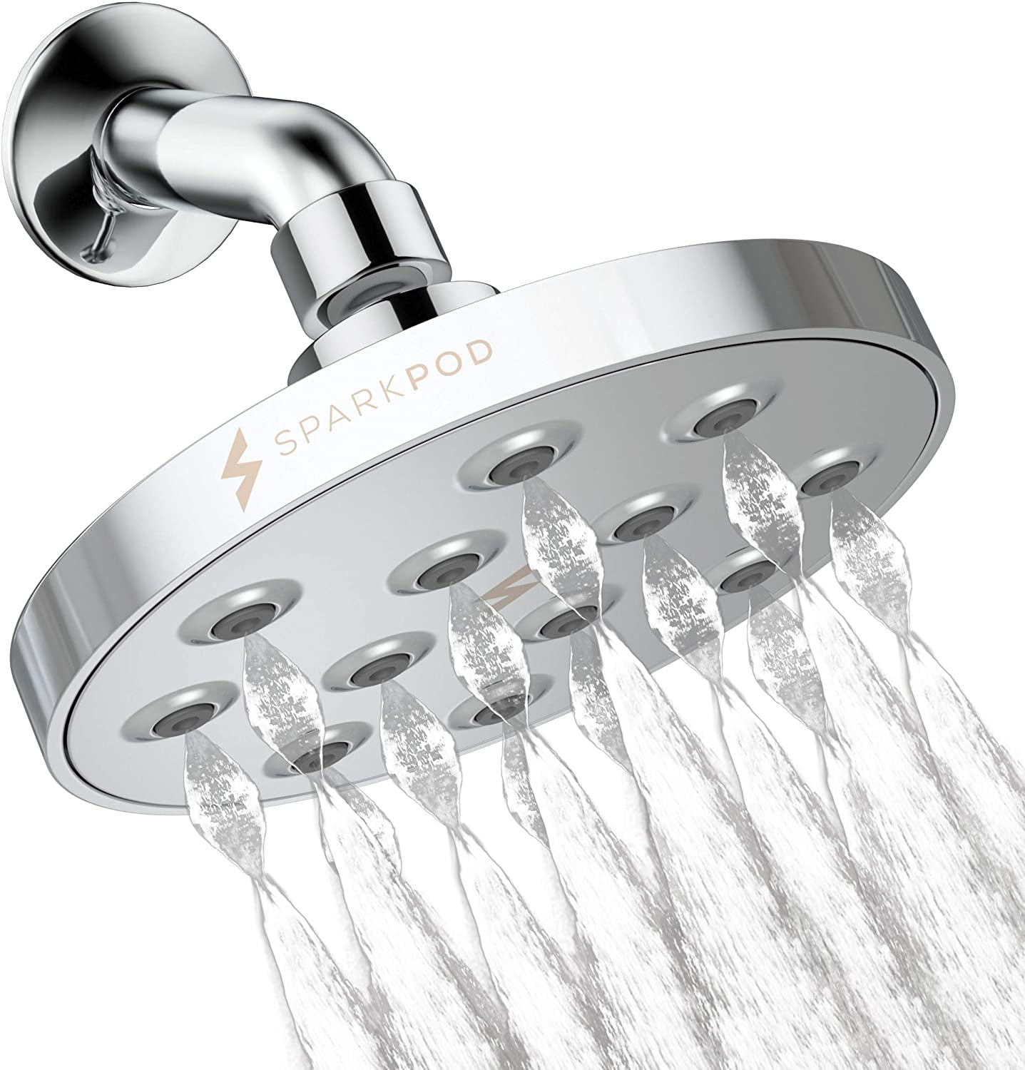 SparkPod Shower Head High Pressure Rain Luxury Modern Look Easy Tool Free 3271 