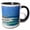 Black/White, variant on 3drose, Sailboat and Sea Birds in Rhode Island, 11oz Two-tone Yellow Mug