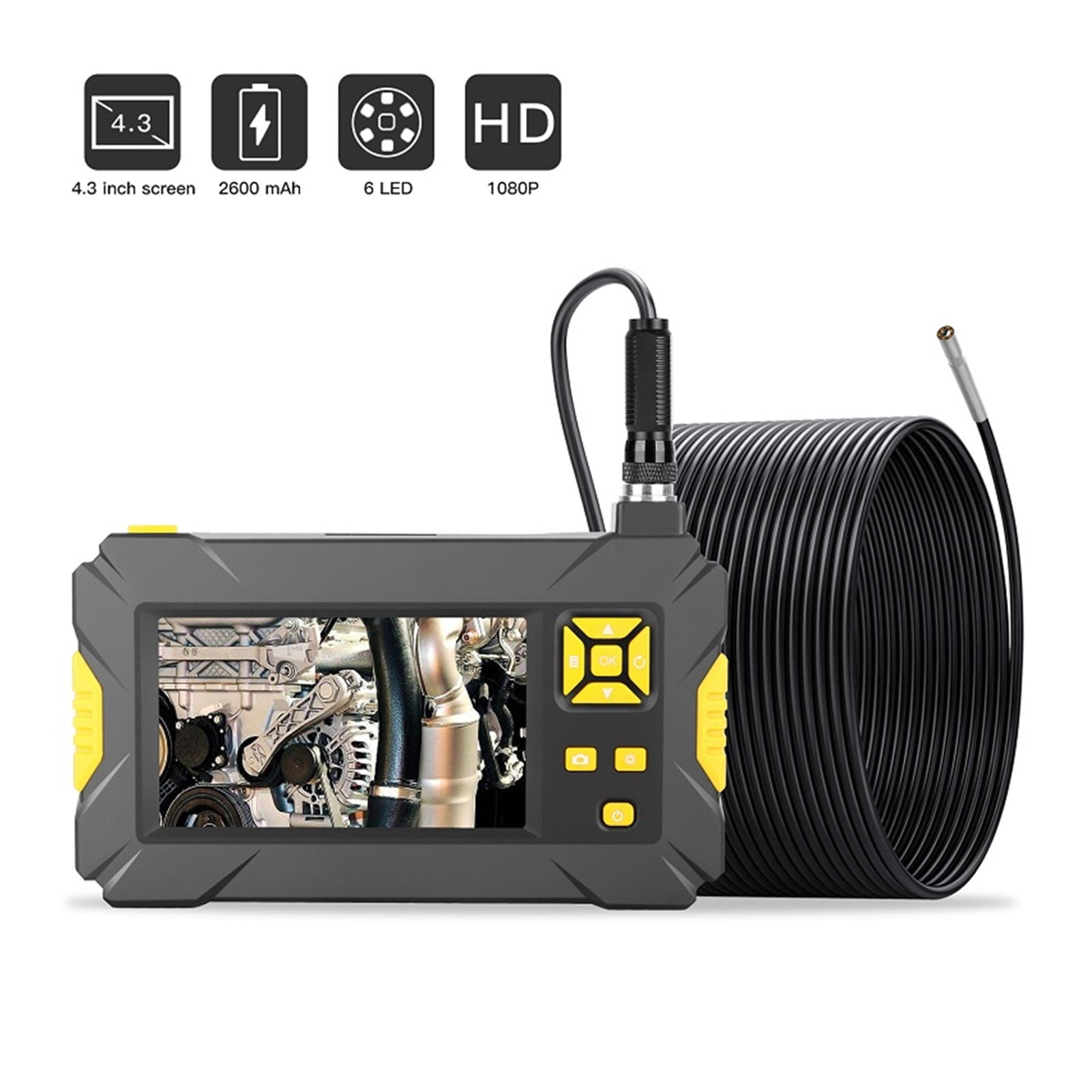 P30 Industrial Endoscope Camera 8mm/5.5mm/3.9mm Semi-rigid Snake Tube Cable Dual Lens only Camera Cable Without Screen Monitor ,Various Applicable