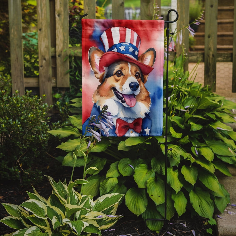 Corgi Patriotic Garden Flag 11.25 in x 15.5 in