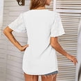 thumbnail image 4 of Sngxgn Women's V Neck Short Sleeve Long Sleeve Slim Fit T Shirt Tops Tee(White,XXL), 4 of 6