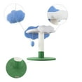 thumbnail image 3 of THE LICKER STORE Sami 21.5" Modern Jute Cloud Cat Tree with Scratching Post, and Fuzzy Toy, White/Blue/Green, CTR1006A, 3 of 9