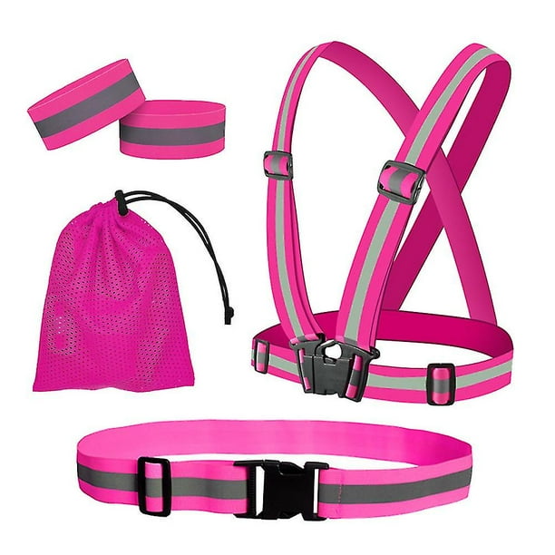 Reflective Vest Reflective Glow Belt With 2pa Reflector Armbands Adjustablehigh Visibility Light Comfy For Running Walking Cycling Bodega Aurrera en linea