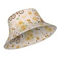 thumbnail image 2 of Gaeub Cute Bee Gnome Printed Double Sided Reflective Bucket Hat Foldable Sun Hat for Camping Hiking Fishing, 2 of 9