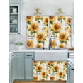 thumbnail image 2 of Vintage Sunflower Short Blackout Curtains 45 Inch Long Watercolor Flowers Retro Farmhouse Rod Pocket Kitchen Curtains, 2 Panels Thermal Insulated Room Darkening Drapes for Bedroom, 30"W x 45"L, 2 of 5