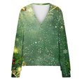 thumbnail image 5 of Lovskoo Women's Christmas Knit Cardigan Sweaters Casual Floral Print Long Sleeve Open Front Button Up Fall Sweater Jackets G-Green, 5 of 5