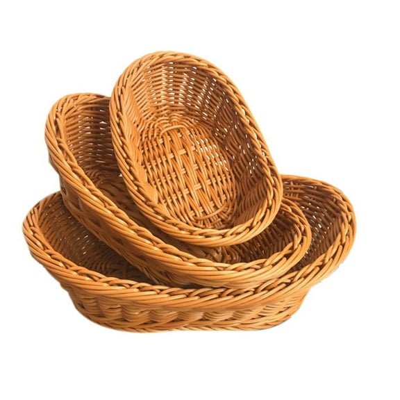 Wicker Woven Bread Basket Serving Basket 3,Storage Basket for Food Fruit Cosmetic Storage Table Top and Bathroom