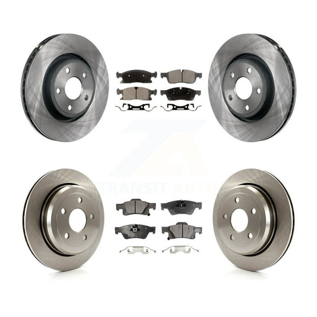 Transit Auto Front Rear Disc Brake Rotors and Ceramic Pads Kit for Car 2022 Jeep Grand Cherokee WK with Vented K8T-101054