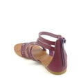 thumbnail image 5 of Bamboo Criss Cross Ankle Strap Back Zipper Flat Sandals, 5 of 5