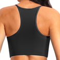 thumbnail image 4 of Women's Plus Size Swim Top Solid Color Adjustable Straps Removable Pads Racerback Tankini Top Summer Beach Pool Bathing Suit Black, 4 of 5