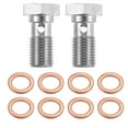 thumbnail image 1 of Unique Bargains 2pcs AN3 3/8-24 Thread Turbo Brake Line Banjo Bolt with Copper Washers Single Banjo Bolt 20mm Length, 1 of 6