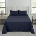 thumbnail image 3 of Lux Decor Collection Twin Sheets Set, Premium Double Brushed Microfiber Sheet Set - Hypoallergenic, Wrinkle Resistant - Deep Pocket Bed Sheet, Navy Blue, 3 of 5