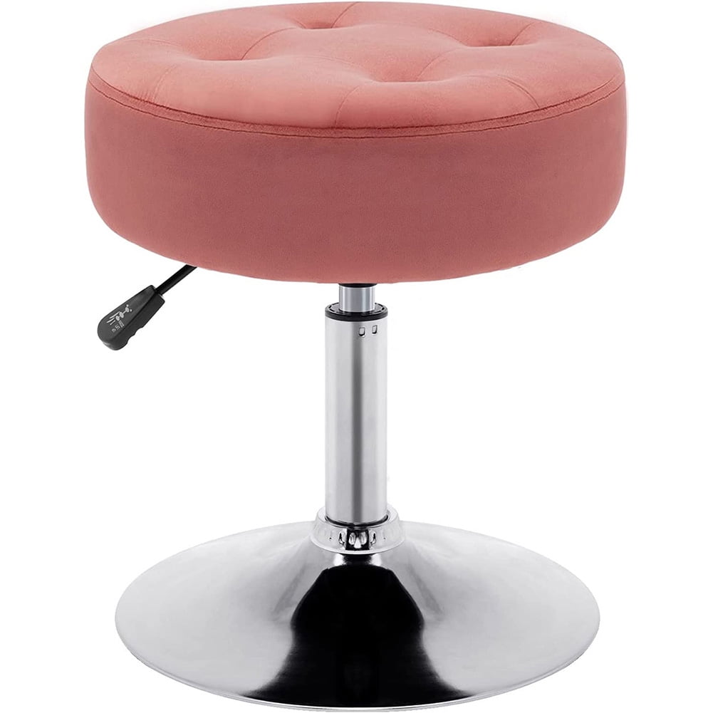 Pink dressing table Round velvet makeup stool Modern dressing table