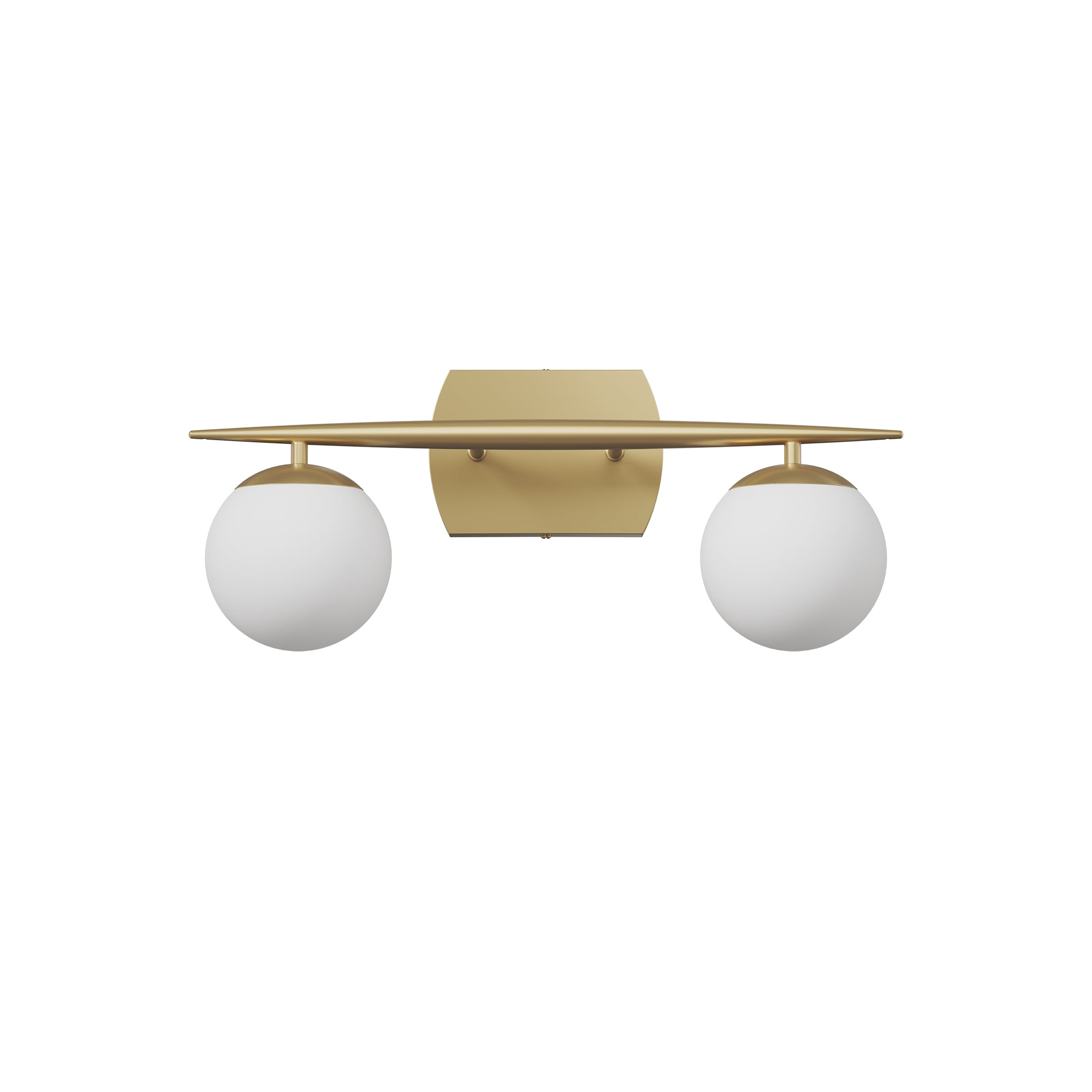 Black Vanity Lighting Fixtures, 2-Light 20 Inch Modern Bathroom Light with Milky White Frosted Glass Shades, Wall Lights for Bathroom, Bedroom, Living Room（G9 Bulb not Included）