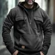 thumbnail image 5 of Sudaderas con capucha tácticas de media cremallera para hombre, sudaderas militares de lana sólida y cálida, chaquetas con capucha con múltiples bolsillos para hombre, Polar grueso para exteriores, 5 of 5