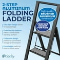 thumbnail image 4 of Sorfey 2-Step Step Ladder Slim, Anti-Slip Foldable Ladder Step Stool, Gray Wood & Black, 4 of 8