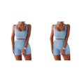 thumbnail image 2 of Eigraketly 2 unids/set Jogging ejercicio mujer chaleco pantalones cortos viajar senderismo Yoga Crop Tops pantalones de cintura alta Kit ropa Type3 NO3, 2 of 6