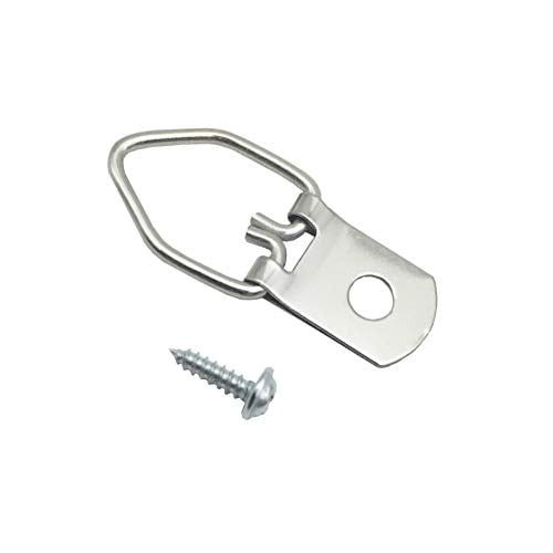 100 Pack Small D-Ring Steel Picture Hangers with Screws Picture Frames Picture Hang Solutions,for Hanging Clock Paintings Artwork Picture Frame Hook Photos