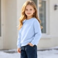 thumbnail image 5 of Iyufng Fleece Sweatshirts for Kids Plain Solid Crew Neck Ribbed Cuff & Hem Relaxed Fit Daily School Unisex Long Sleeve Pullover Kids Top for Fall and Winter, 5 of 9
