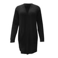 thumbnail image 4 of WFJCJPAF Clearance! Pullover Sweaters for Women Hooded,Women's Fashion Solid Color Knitting Long Sleeve Pockets Cardigan Sweater Coat Tops - Black M, 4 of 5