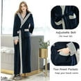 thumbnail image 3 of Long Peignoir à Capuche pour Femmes en Flanelle Douce, Robe de Spa en Peluche, Robe de Nuit Chaude pour l'Hiver, 3 of 6