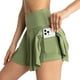 thumbnail image 4 of Falda de tenis 2 en 1 con pantalones cortos para mujer: falda pantalón deportiva de nailon y spandex transpirable con cintura elástica para correr y hacer ejercicio, 4 of 7