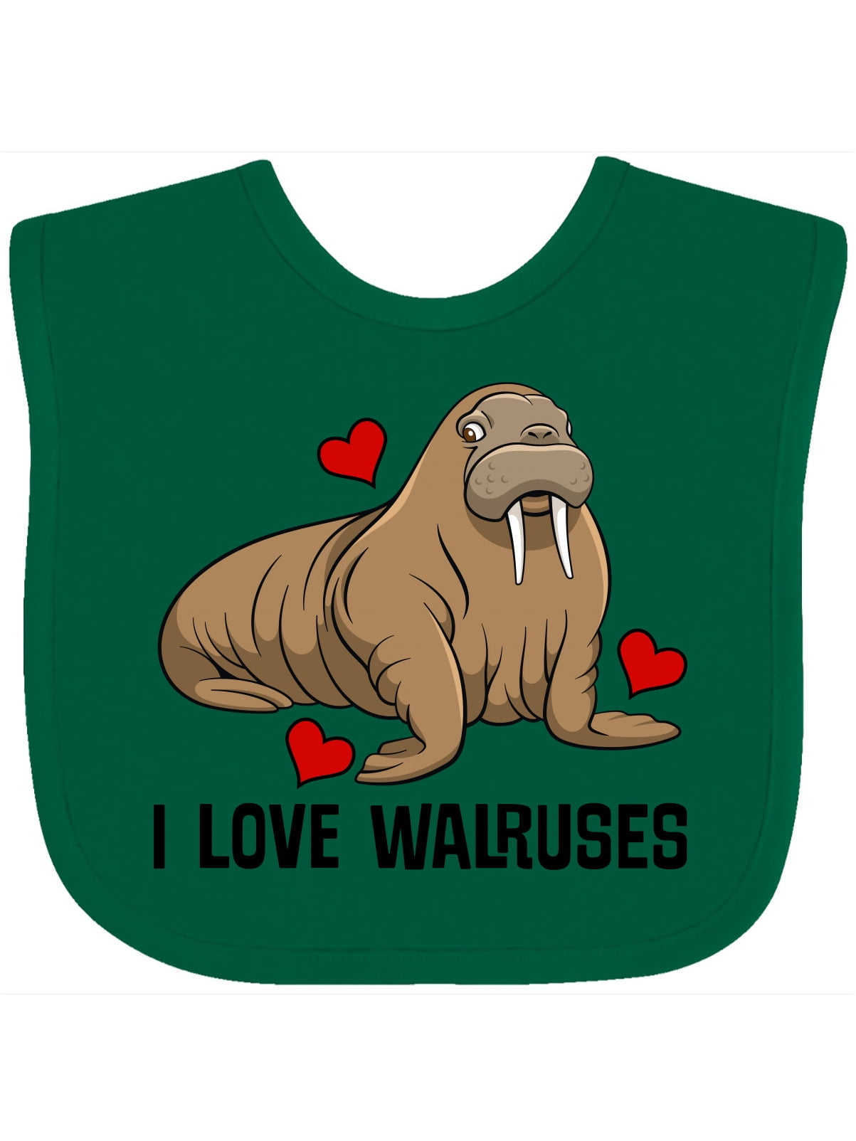 Inktastic Walrus Cute Arctic Animals Gift Baby Boy or Baby Girl Bib -  