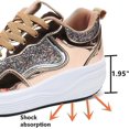 thumbnail image 6 of kkdom Women's Walking Shoes Running Breathable Mesh Comfort Lightweight Wedge Platform Sneakers Gold Size 8.5, 6 of 7