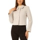thumbnail image 1 of Abrigo corto elegante de una sola botonadura con cuello de punta y bolsillos para mujer INSPIRE CHIC color beige XL, 1 of 5