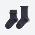 thumbnail image 2 of Chaussettes Décontractées Mi-Mollet pour Filles Hiver Automne à Bordure Filandreuse, 2 of 5