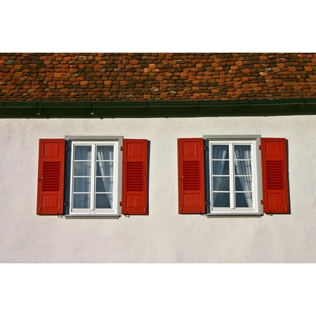 Doors Windows Roof Tiles - Canvas Print Tile Window Building Red Roof Home Historically Stretched Canvas 10 x 14