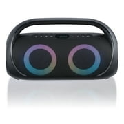 onn. Portable FM Boombox with LED Lighting