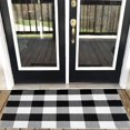 thumbnail image 1 of Yeashow Cotton Checkered Doormat Area Rug, Black and White, 23.6 x 35.4 Inches, Washable, 1 Count, 1 of 7