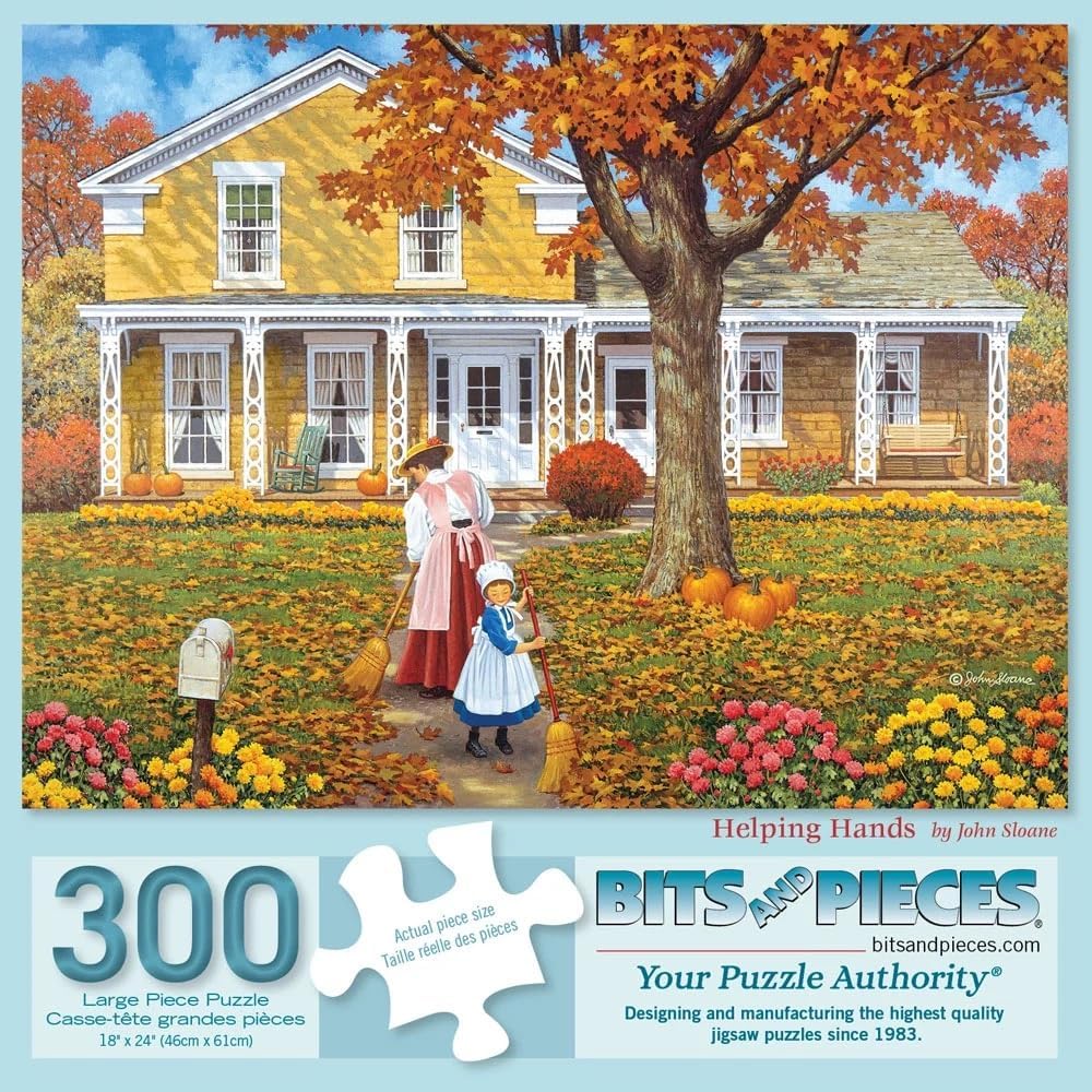 Bits and Pieces Jigsaw Puzzles Colorful Seasons by Artist John Sloane Large Piece 3 Pack 300 Piece 18 x 24 Inch