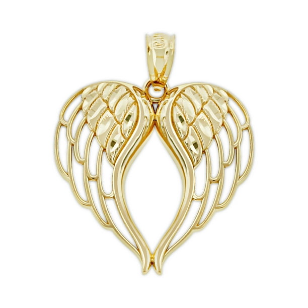 Charm America Charm America Gold Angel Wings Charm 14 Karat Solid