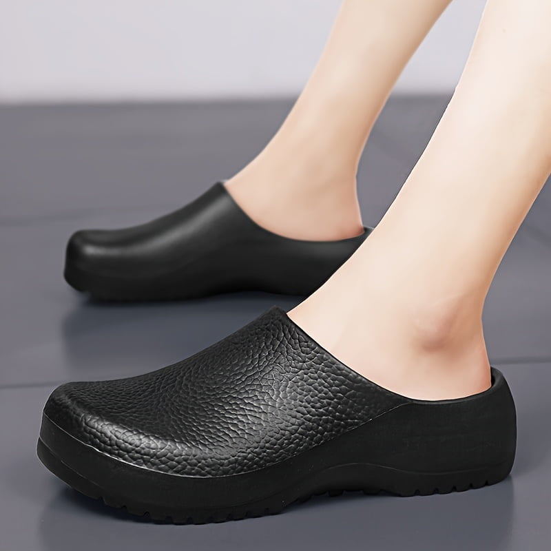 Men's Solid Clogs, Oil Proof Non-slip Slip On Shoes, Chef Shoes