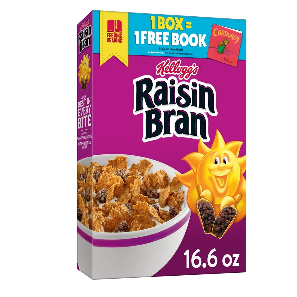 Kellogg's Raisin Bran Breakfast Cereal, High Fiber Cereal, Made with
