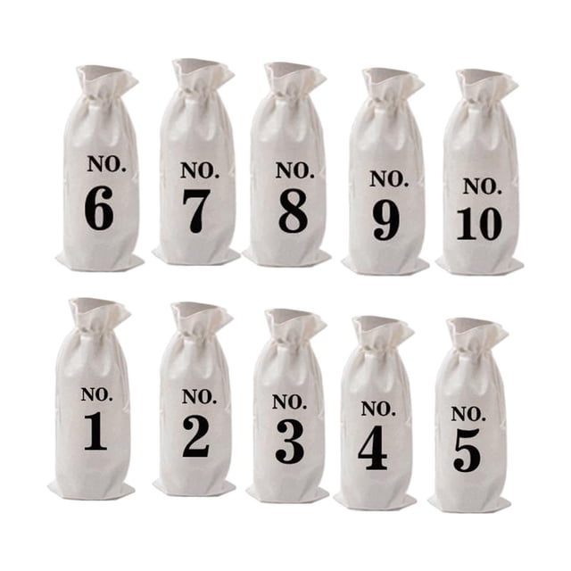 GUOOL 10x Bottle Bags Package Bags Drawstring Tags for Travel Birthday white