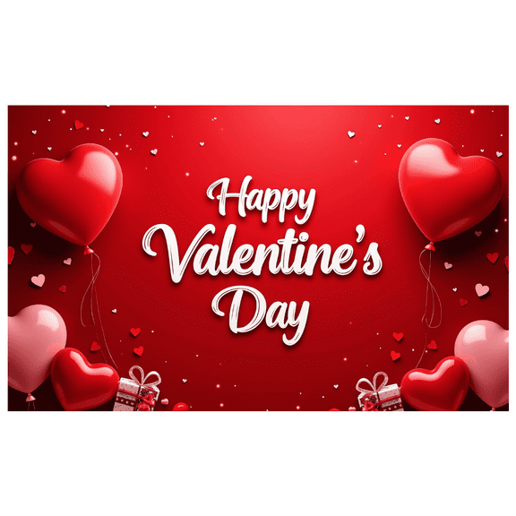 LUUFILx Valentines Day Backdrop Party Supplies Heart Balloons Celebration Decorations Banner Background Photography Props Valentine's Day Décor