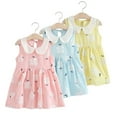 thumbnail image 4 of KYAIGUO 1-6 Years Girls Cotton Vest Dress for Kids Toddler Floral Printing Sundress Summer Sleeveless Girls Clothes, 4 of 9