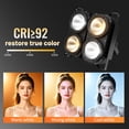 thumbnail image 5 of Cob Blinder Stage Spotlight, 4x100W  LED Par Light, Warm&Cold White DMX512 Sound Activated for Church Events Wedding Parties Concert Theater, 5 of 7