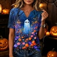 thumbnail image 3 of Stamzod Short Sleeve Tops for Women V Neck Graphic T Shirts Dressy Casual Blouses 2026 Halloween Women's Clothing, 3 of 9